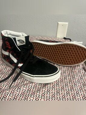 Vans Black & Red High-Top Skate Sneakers